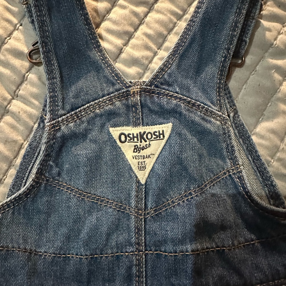 OshKosh B'gosh Denim and Navy Tulle Overalls - Picture 2 of 2